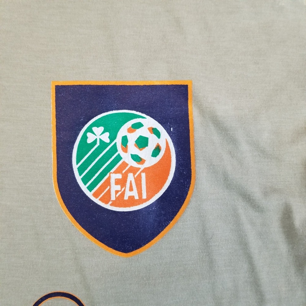 Vintage Umbro Shirt Mens Large Beige Ireland FAI Opel Soccer Football Tee 90s - Picture 6 of 10